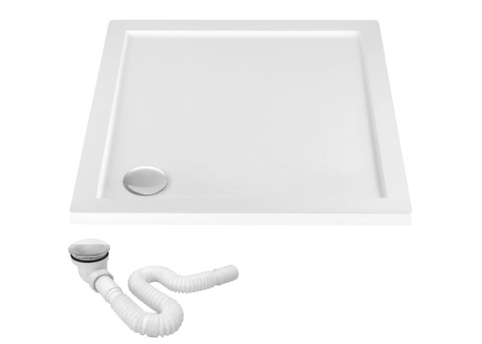 Душовий Піддон + сифон REA EGO Slim 80x80x5 REA-K011P
