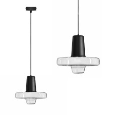 Люстра Скляна Метал Чорний LED APP552-1CP OSW-08632