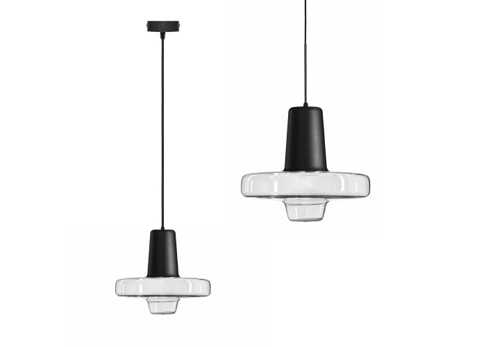 Люстра Скляна Метал Чорний LED APP552-1CP OSW-08632
