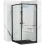 Душова Кабіна REA Space In Чорний 80x100 + Душовий Піддон Savoy Чорний KPL-8882-4087