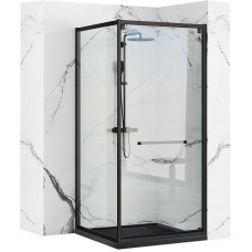 Душова Кабіна REA Space In Чорний 90x90 + Душовий Піддон Чорний Savoy KPL-8881-4803