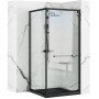 Душова Кабіна REA Space In Чорний 90x90 + Душовий Піддон Чорний Savoy KPL-8881-4803