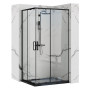 Душова Кабіна REA Punto Чорний 80x100 + Душовий Піддон Savoy Чорний KPL-4806-4087