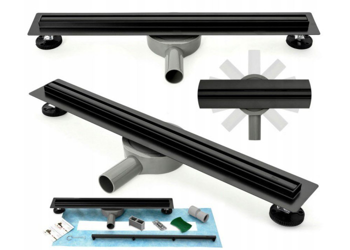 Трап для Душа NEO Slim Pro Чорний 100 REA-G8904