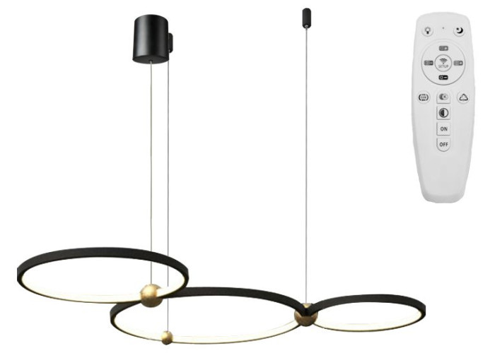 Люстра Чорний Ring 3 LED + Пульт APP752-30-40-50 OSW-08889