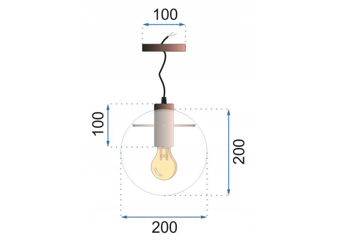 Люстра Скляна Lassi Чорний 20 см APP306-1CP OSW-00358