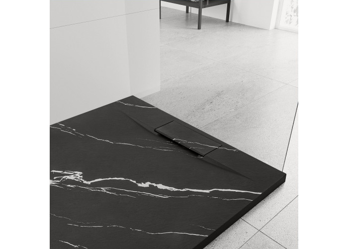 Душовий Піддон Bazalt CARRARA Чорний 90x90 REA-K7003