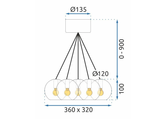 Люстра Скляна Куля APP560-7CP OSW-08236