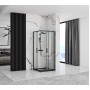 Душова Кабіна REA Punto Чорний 80x80 + Душовий Піддон Savoy Чорний KPL-4800-4804