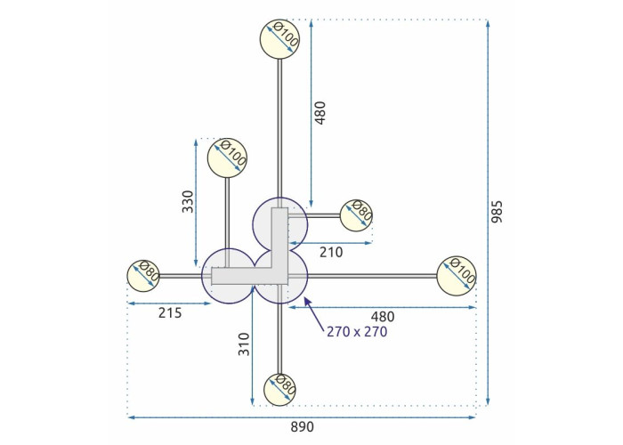 Люстра Золото LED APP522-6C OSW-08464
