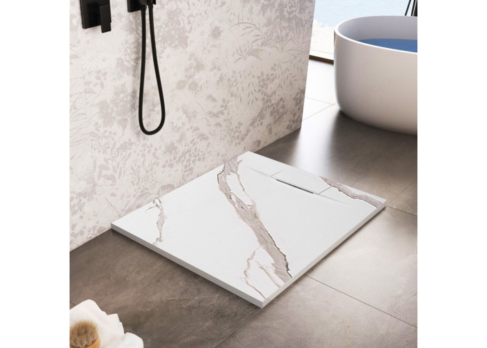 Душовий Піддон Bazalt CARRARA Білий 90x90 REA-K7002
