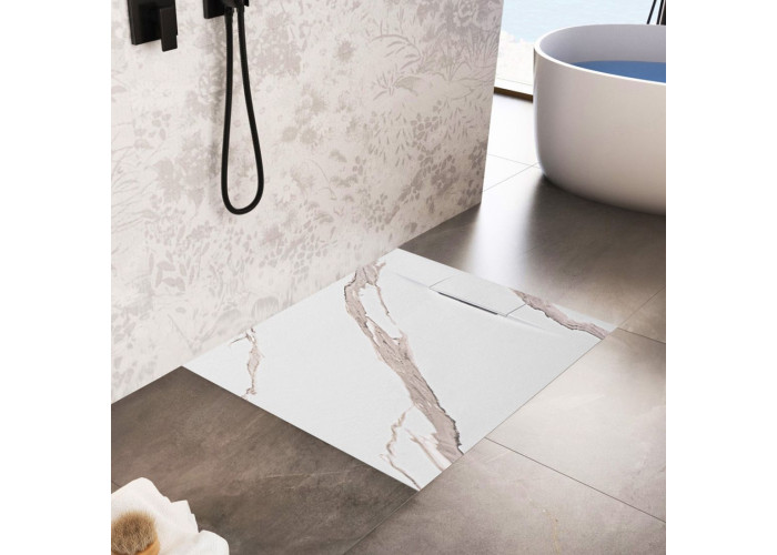 Душовий Піддон Bazalt CARRARA Білий 90x90 REA-K7002