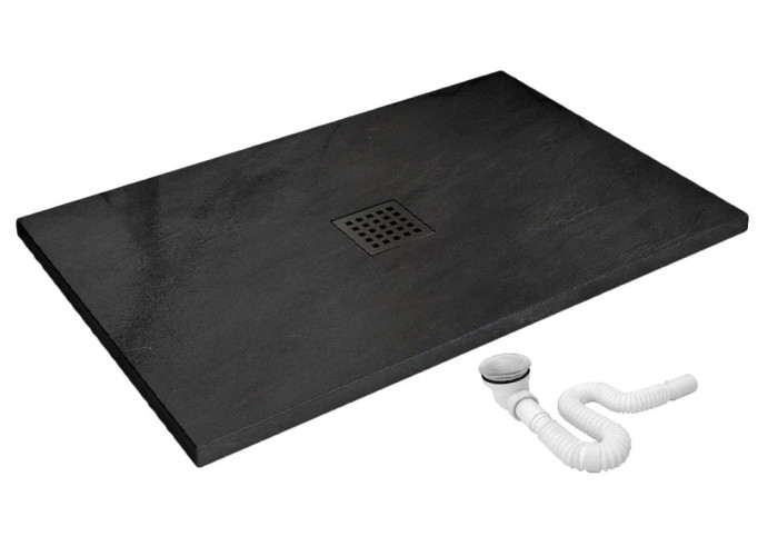 Душовий Піддон REA Чорний Rock 80x100 REA-K4578