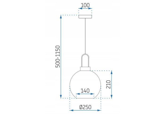 Люстра Скляна Куля 25см APP630-1CP OSW-05635