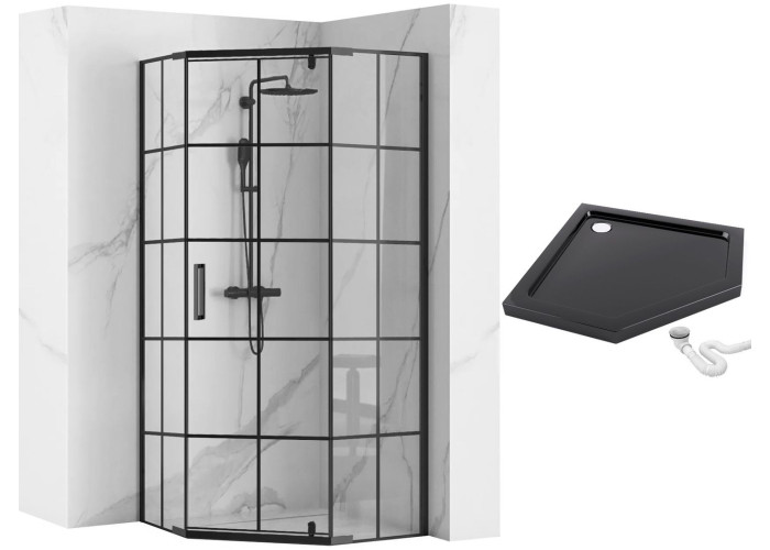Душова Кабіна REA HEX 90x90 + Душевий Піддон 90x90 KPL-8979-8544
