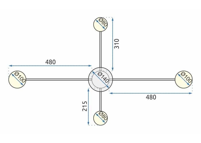 Люстра Чорний 4-Плечова LED APP519-4C OSW-08460