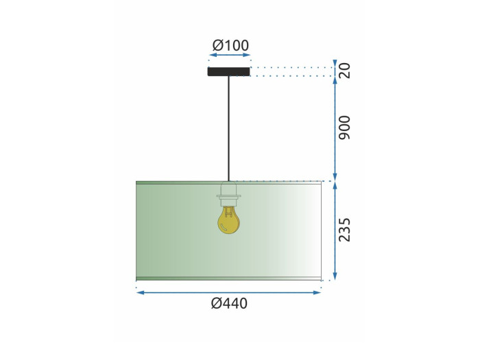 Люстра Синій Золото 44см APP955-1CP OSW-06681