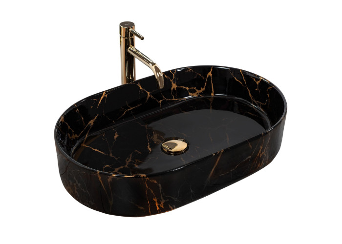 Умивальник Rea Nadia Black Marble Shiny REA-U0539