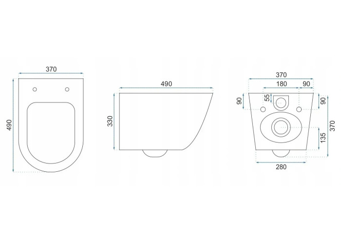 Унітаз Rea CARLO Mini Rimless Duroplast Flat Чорний Золото Edge REA-C8800