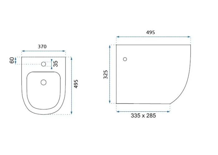 Біде Rea Carlo Mini Білий Золото Edge REA-C6990