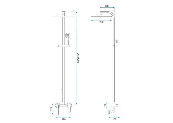Душовий Гарнітур REA LOFT REA-P0223
