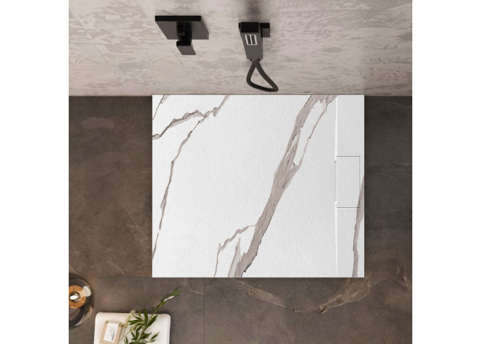 Душовий Піддон Bazalt CARRARA Білий 90x90 REA-K7002