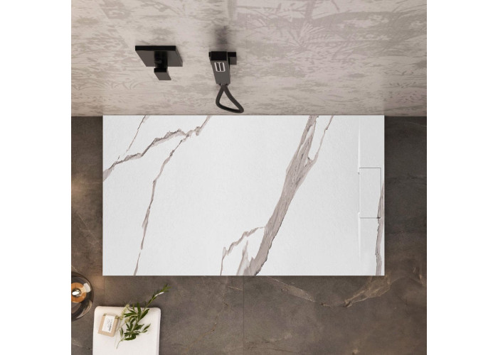Душовий Піддон Bazalt CARRARA Білий 80x100 REA-K7000