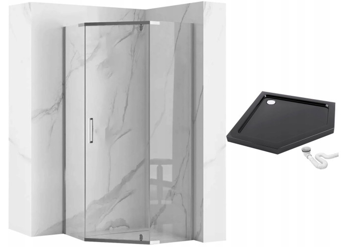 Душова Кабіна Rea Axin 90x90 + Душевий Піддон Чорний 90x90 KPL-K8779-8543
