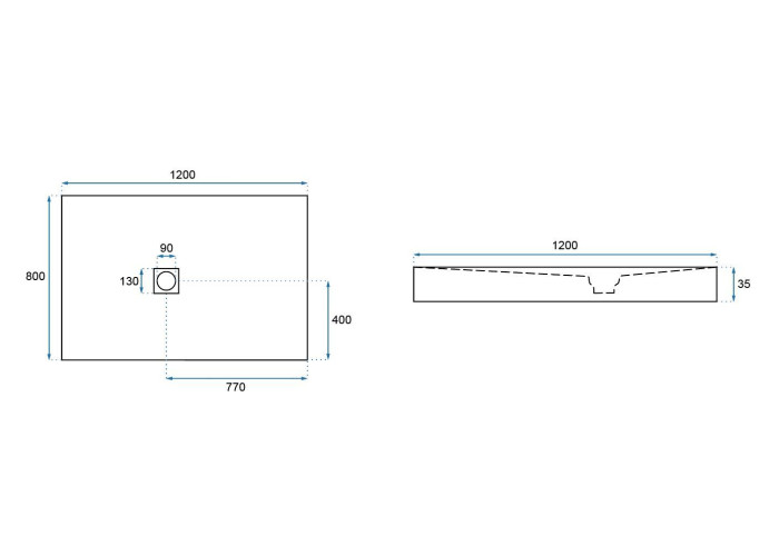 Душовий Піддон REA ROCK 80x120x3,5 REA-K4579