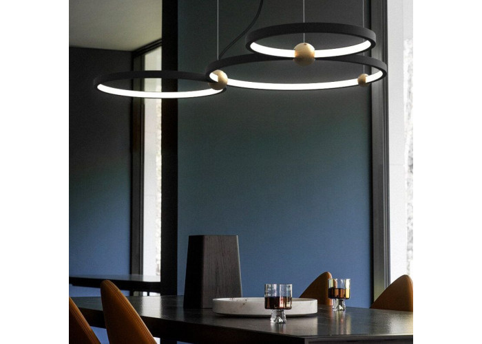 Люстра Чорний Ring 3 LED + Пульт APP752-30-40-50 OSW-08889