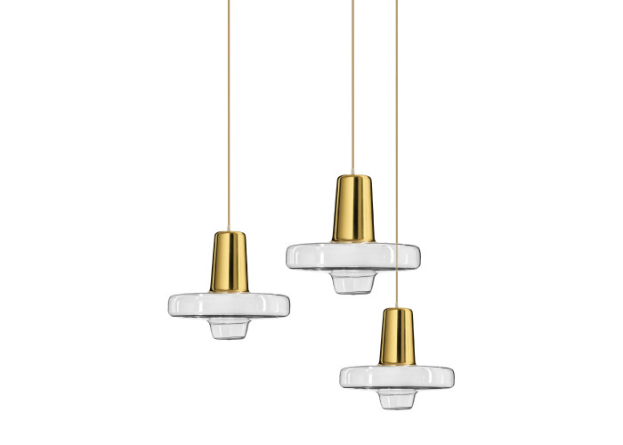 Люстра Скляна Метал Золото LED APP553-1CP OSW-08633