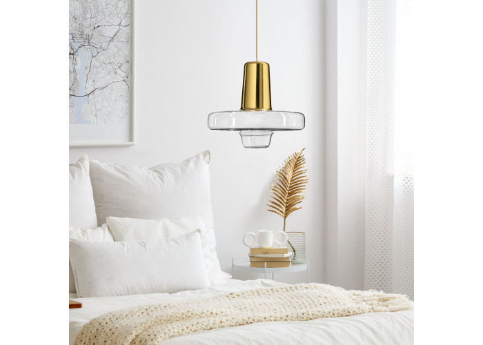 Люстра Скляна Метал Золото LED APP553-1CP OSW-08633