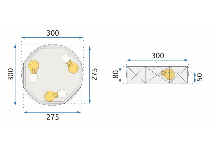 Люстра Diamond APP861-C Чорний 30 см OSW-08957