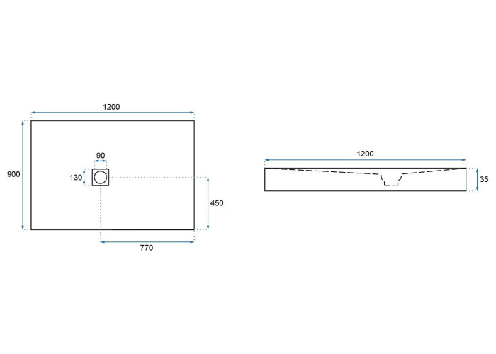 Душовий Піддон REA ROCK 90x120x3,5 REA-K4580