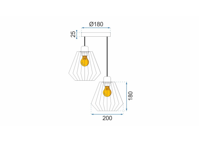 Люстра Подвійна Метал Loft 392196 OSW-04002