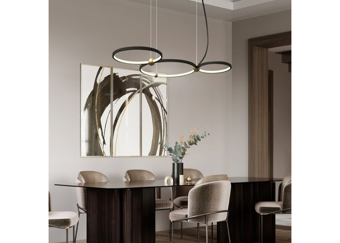 Люстра Чорний Ring 3 LED + Пульт APP752-30-40-50 OSW-08889
