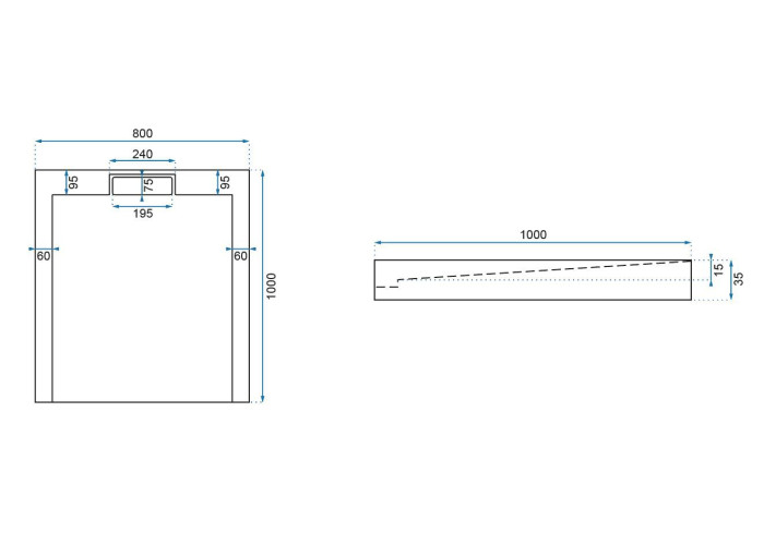 Душовий Піддон REA Grand 80x100 Чорний REA-K4593