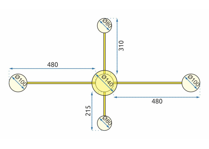 Люстра Золото 4-Плечова LED APP520-4C OSW-08461