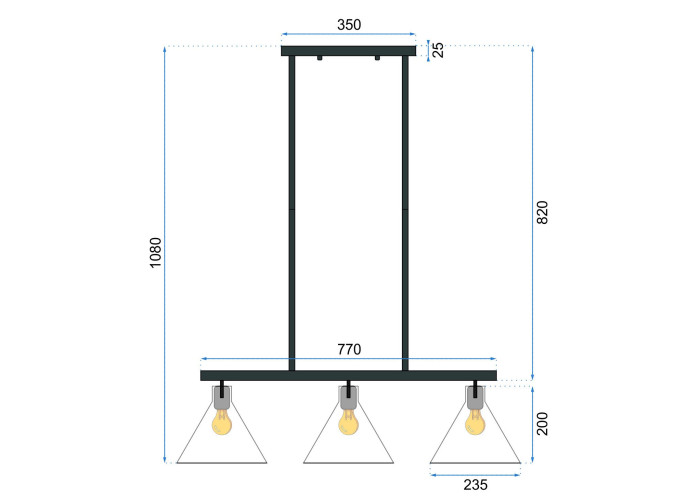 Люстра Скляна Метал APP318-3CP OSW-00414