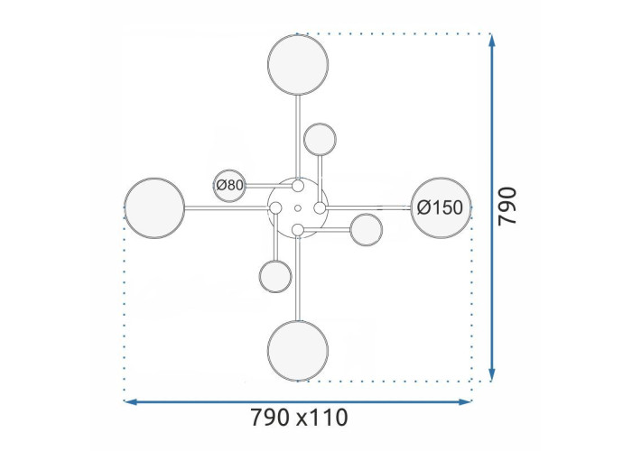 Люстра Сірий APP528-8C OSW-08470