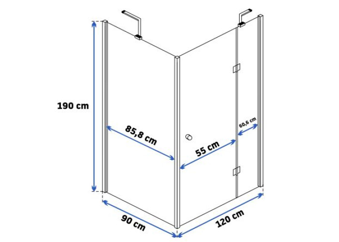 Душова Кабіна REA Easy Clean MADOX 90x120 Хром REA-K5630