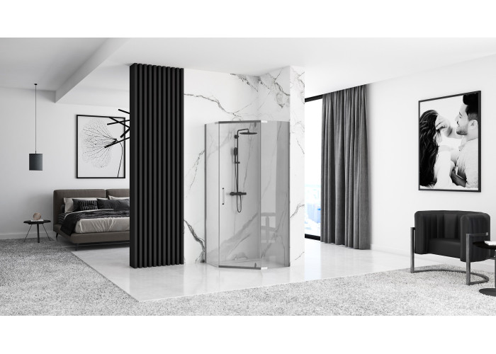 Душова Кабіна Rea Axin 90x90 + Душевий Піддон Чорний 90x90 KPL-K8779-8543