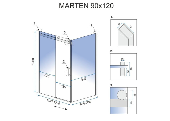 Душова Кабіна REA Marten 90x120см REA-K4002