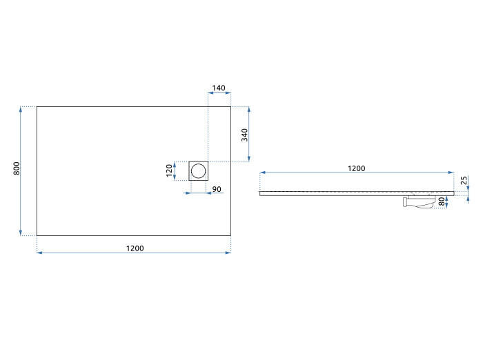 Душовий Піддон Magnum Білий 120x80 REA-K3336