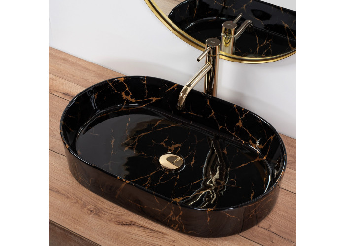 Умивальник Rea Nadia Black Marble Shiny REA-U0539