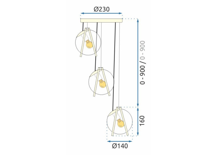 Люстра APP1090-3 CP Золото Білий OSW-04406