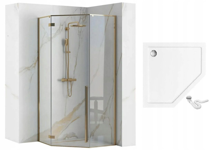 Душова Кабіна REA Diamond Золото 90x90 REA-K4904