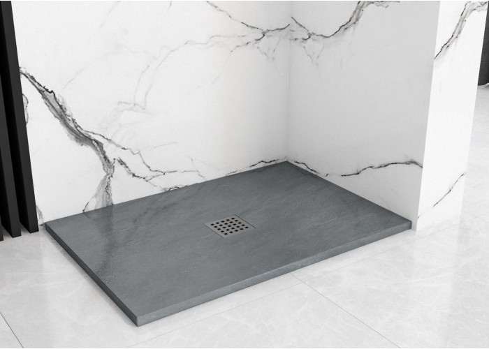 Душовий Піддон REA ROCK 80x100x3,5 Сірий REA-K4582