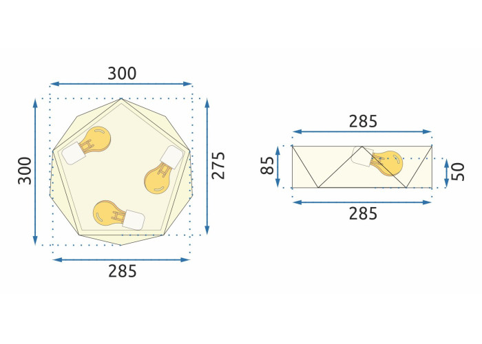 Люстра Diamond APP875-C Золото 30 см OSW-08973