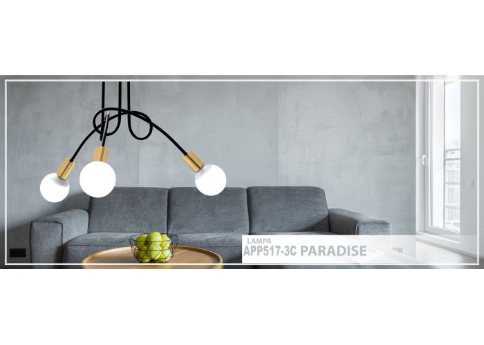 Люстра Paradise 3 Чорний Золото APP517-3C OSW-08640